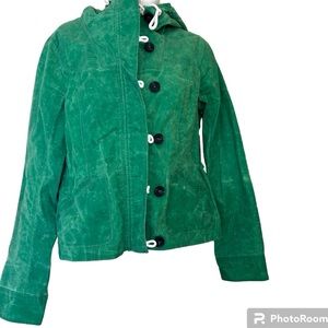 Abercrombie & Fitch British Millerain Waxed Women's Green Jacket Size Me…
